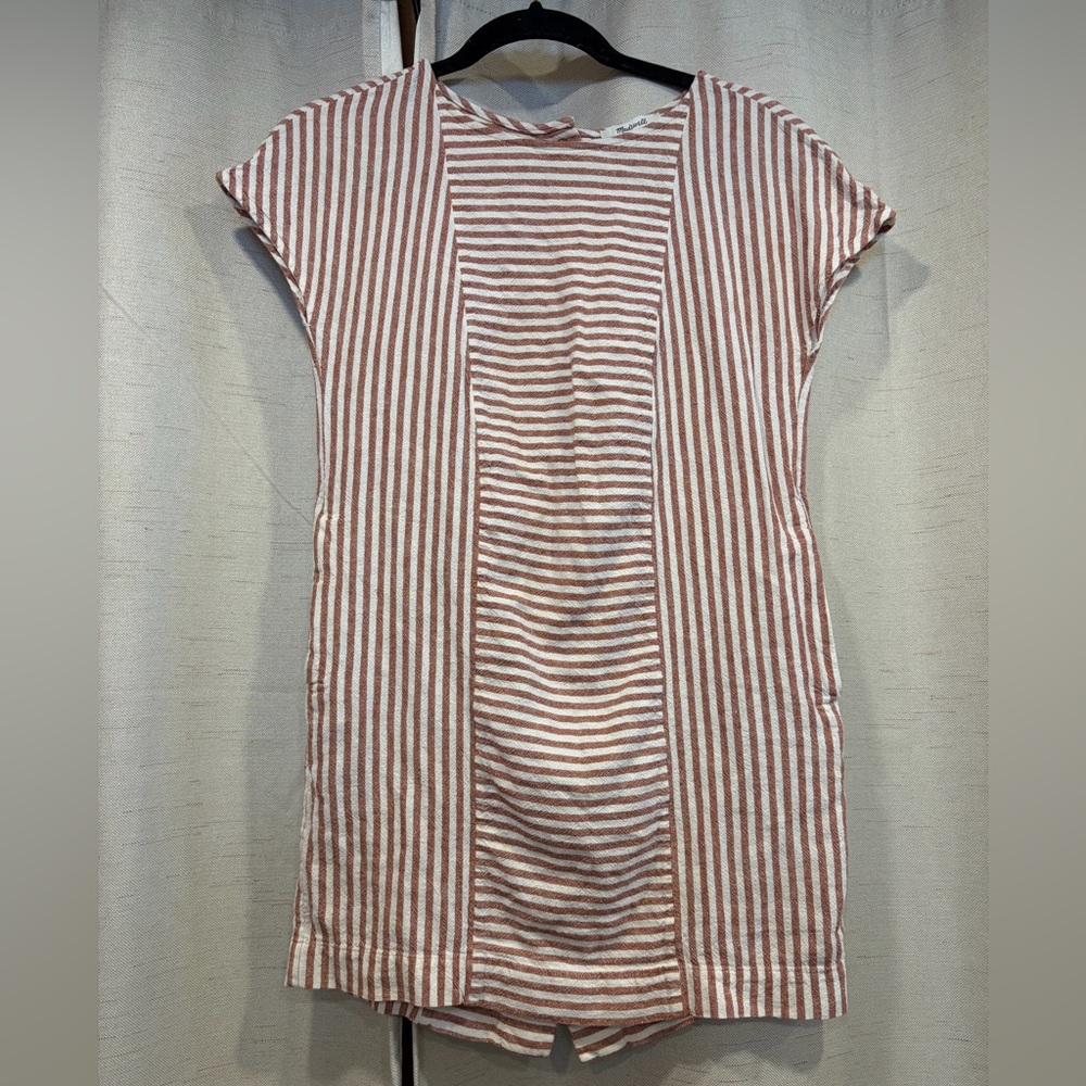Madewell Striped Linen Mini Dress